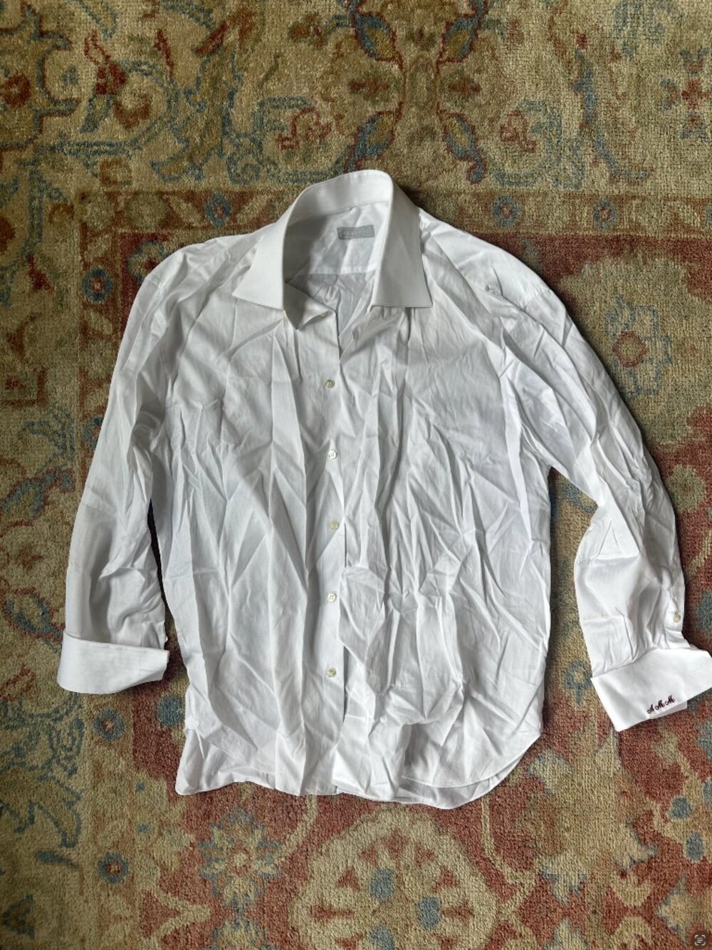 Stefano Ricci White Herringbone Dress Shirt 17.5/44